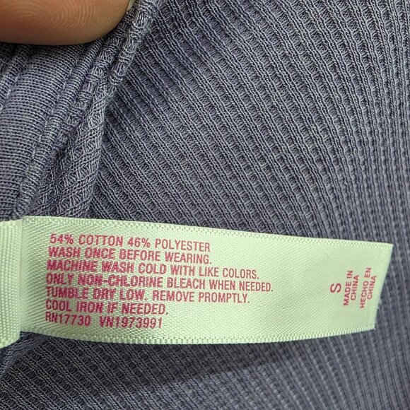 Xhilaration Purple Bell Sleeve Waffle Knit Thermal Pajama Top Shirt Size Small - Picture 11 of 14